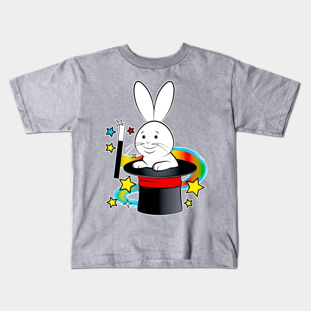 Magic Hat with Wand and Rabbit Kids T-Shirt by PenguinCornerStore